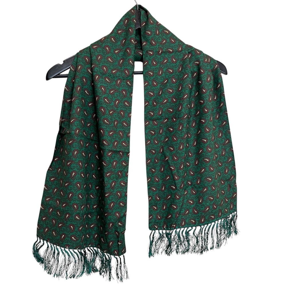 Vintage Tootal Men’s Tasseled Paisley Scarf - Made in England 🏴󠁧󠁢󠁥󠁮󠁧󠁿